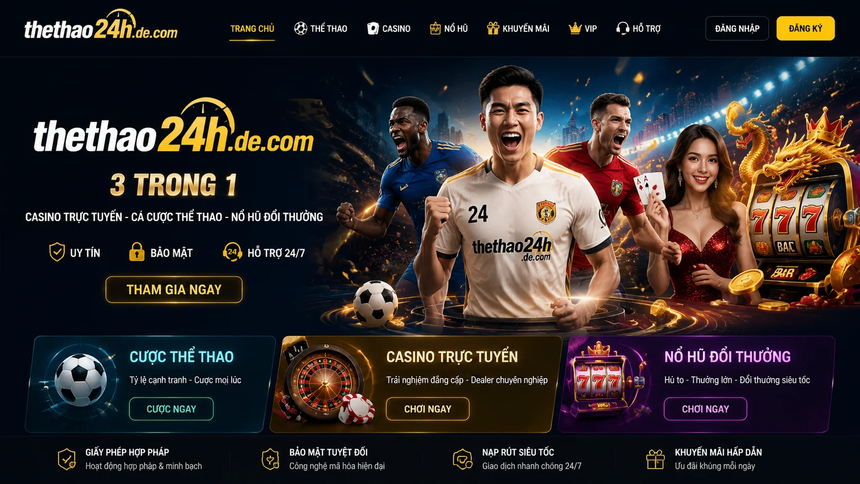 Khu live casino trên thethao24h.de.com